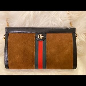 Gucci Ophidia Medium Brown Suede Bag